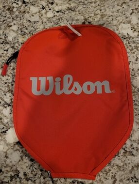 NEW Wilson Red Pickleball Paddle Cover with Gray Logo